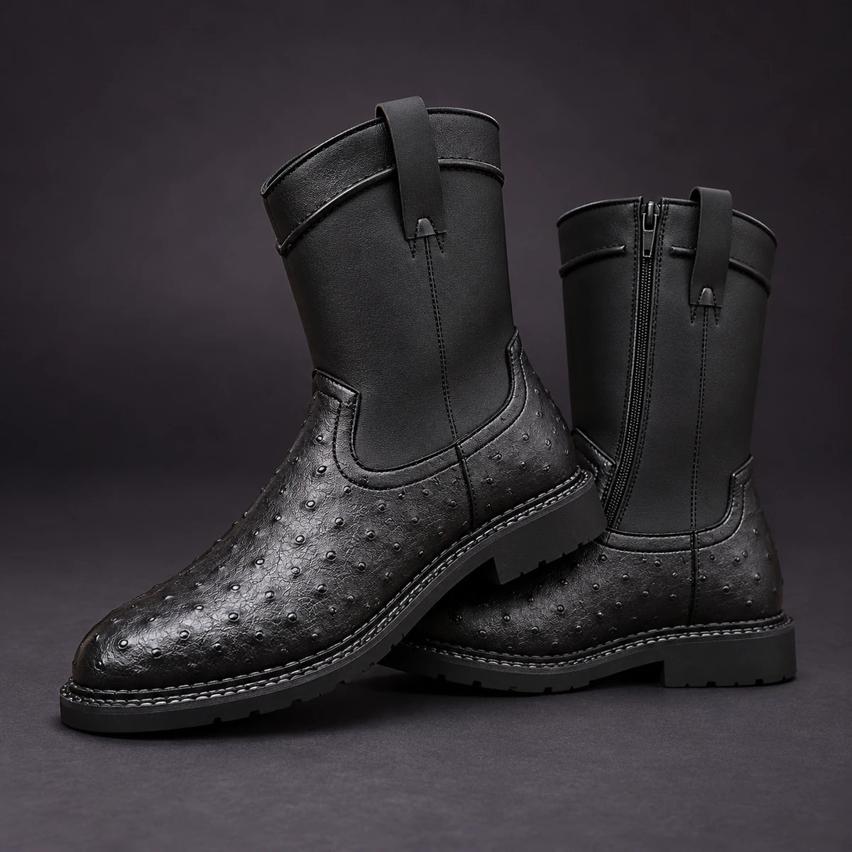 Leather Boots | Sylvan Black stacked pair