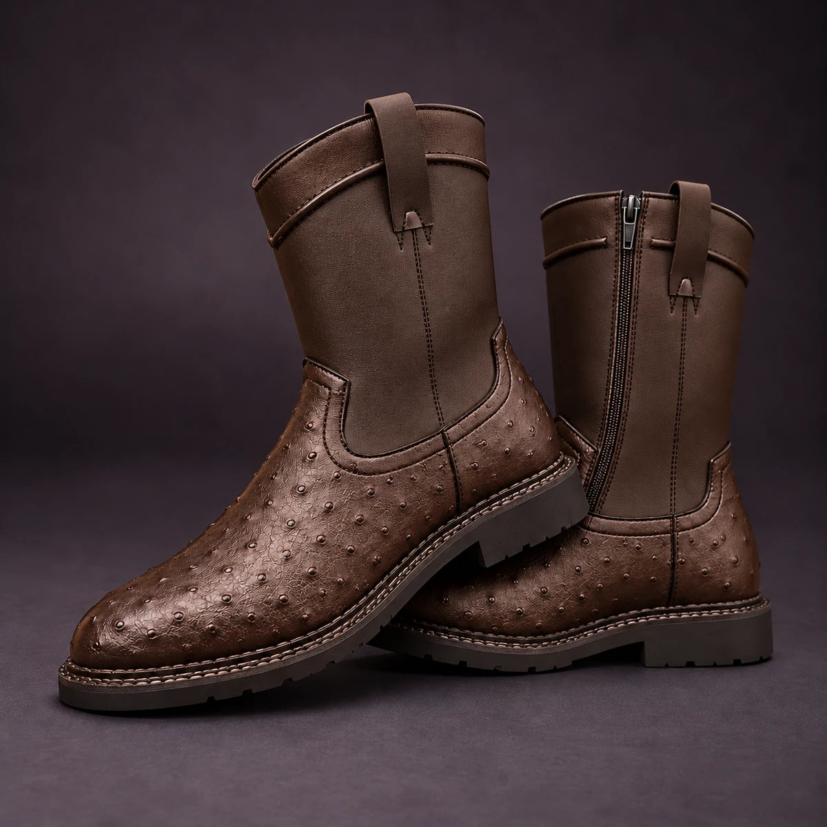 Leather Boots | Sylvan Brown stacked pair