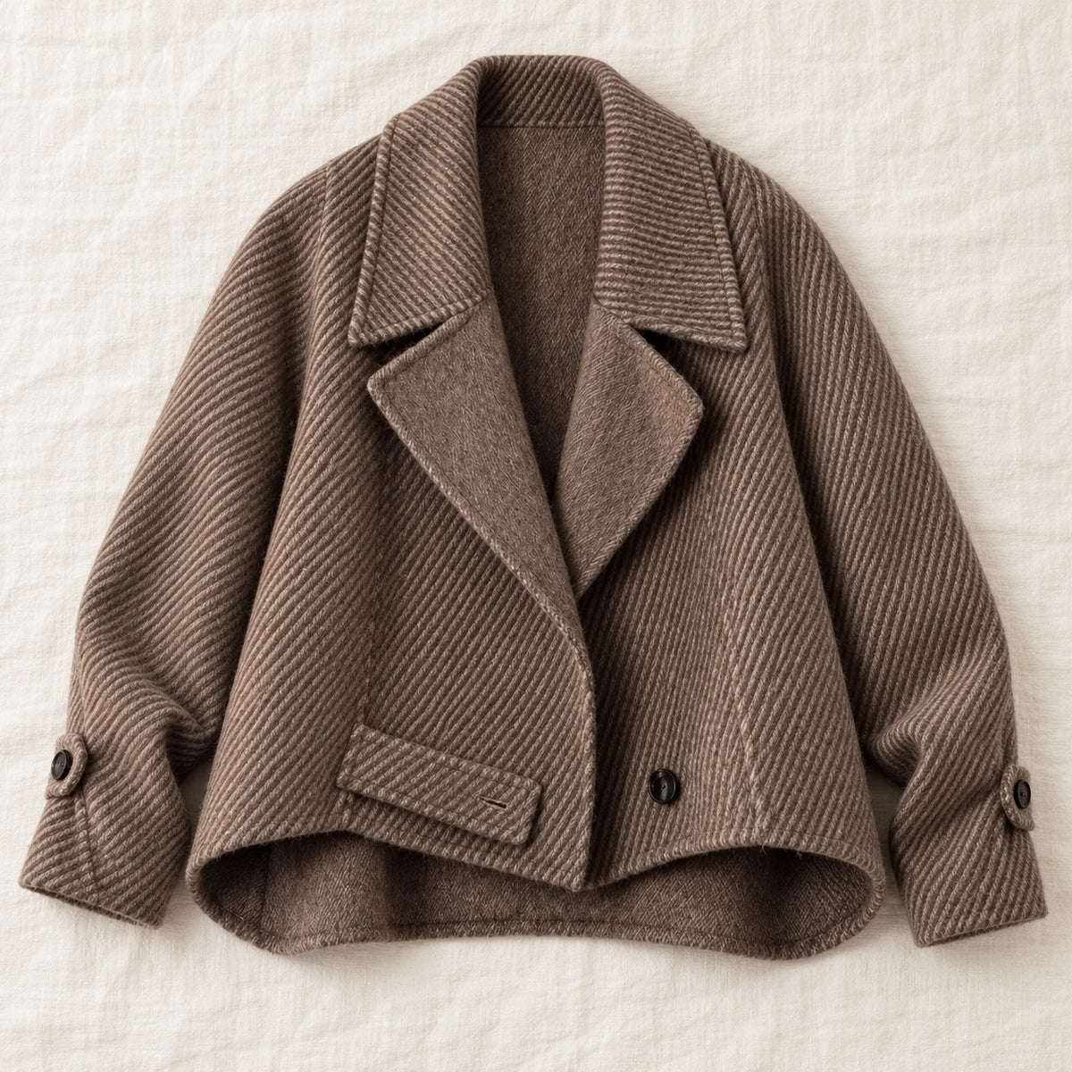 Twill Coat | Estella Brown flatlay