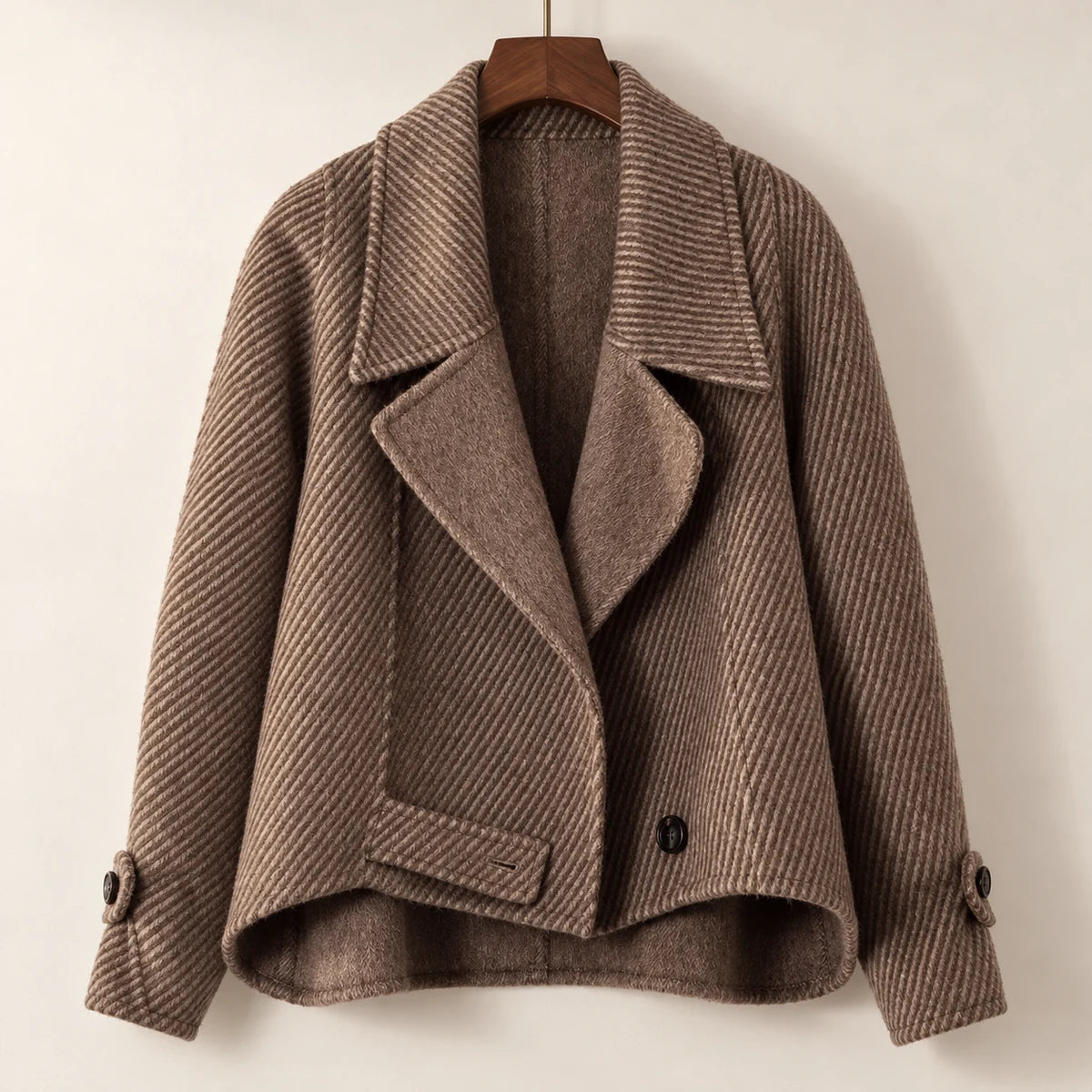Twill Coat | Estella Brown front