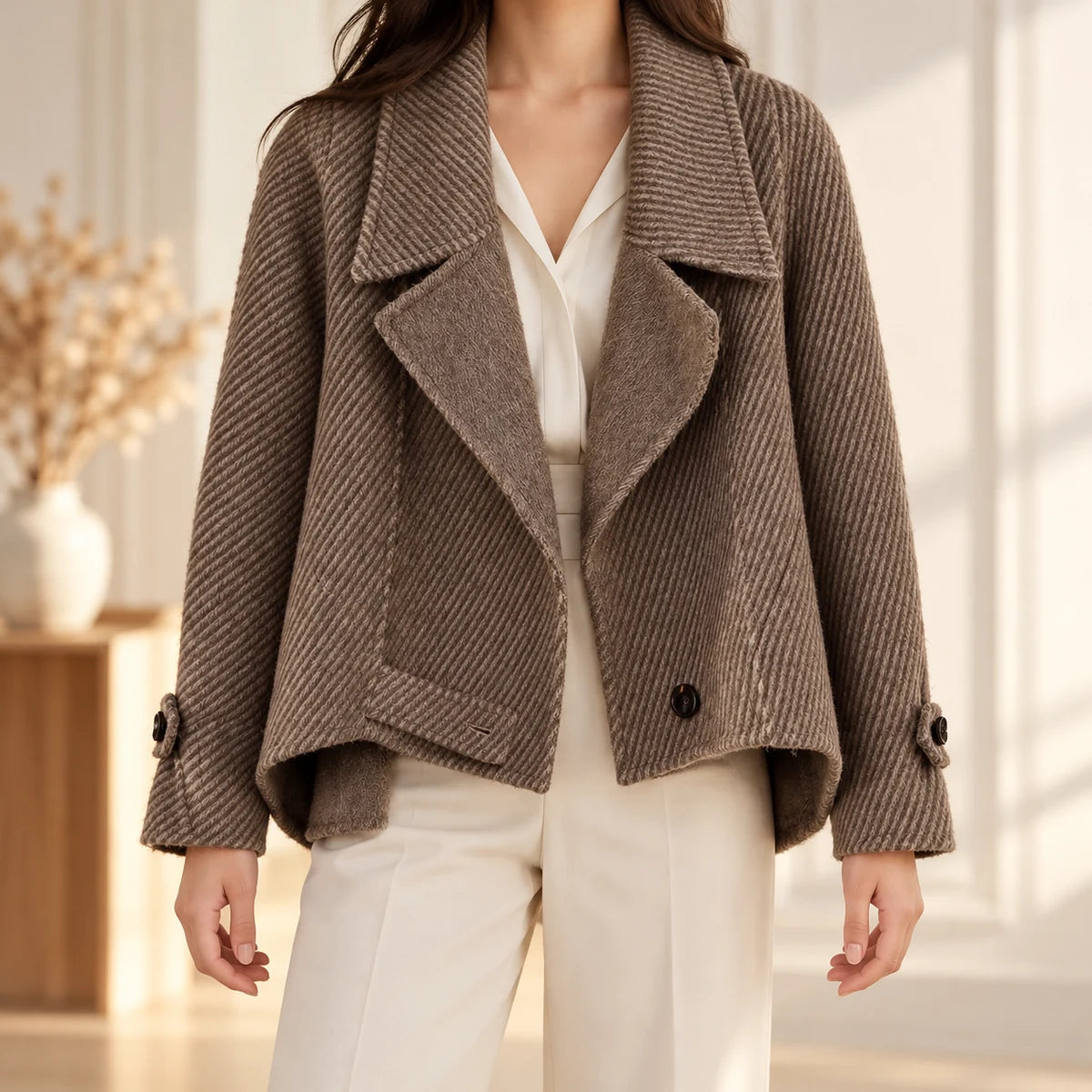 Twill Coat | Estella Brown worn
