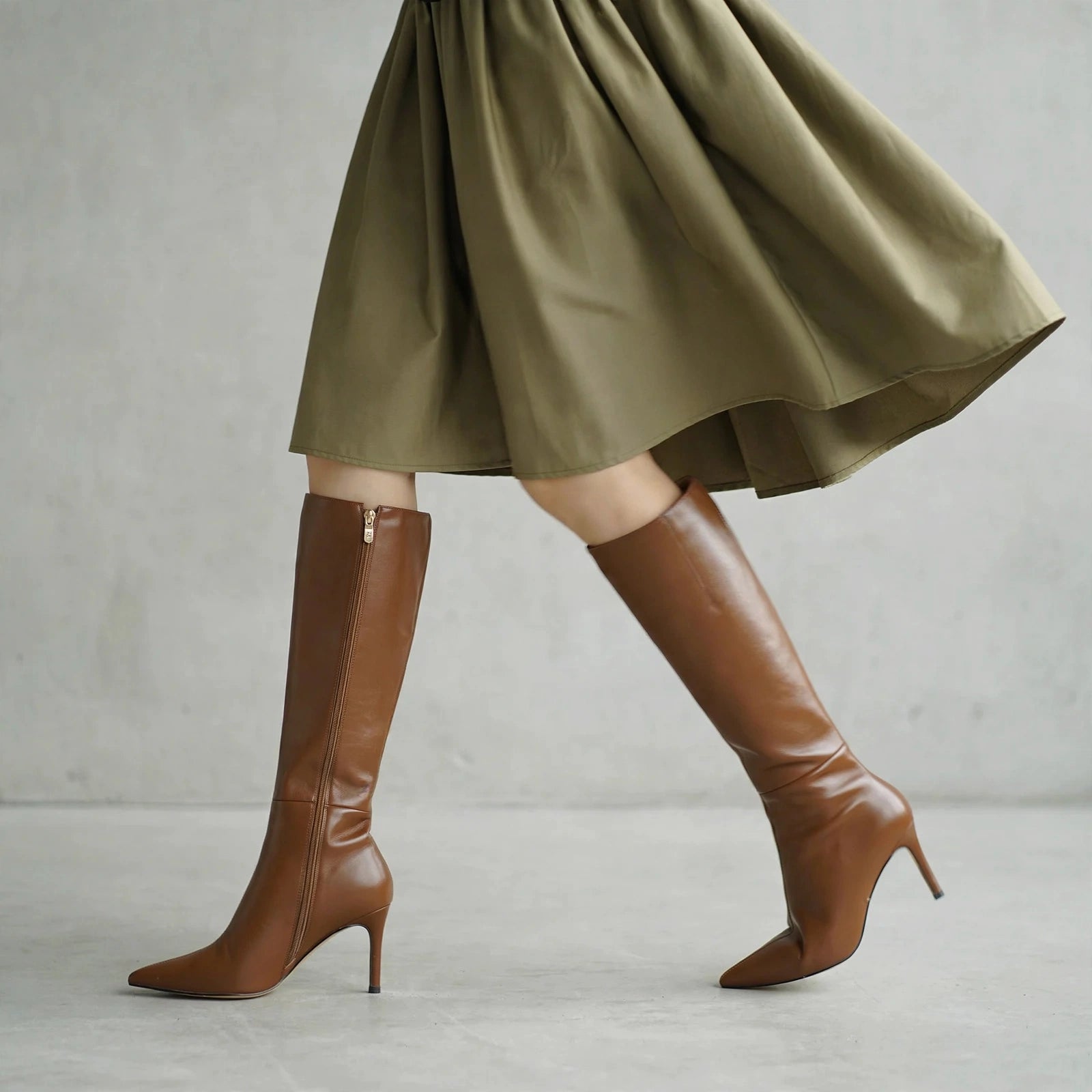 Charlotte Leather Knee Boots