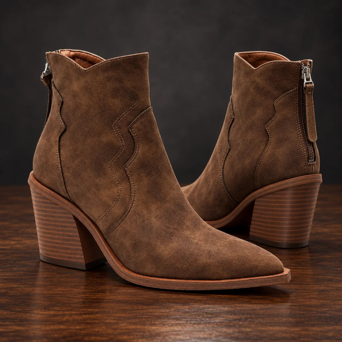 Genuine Suede Boots | Isadora Brown pair