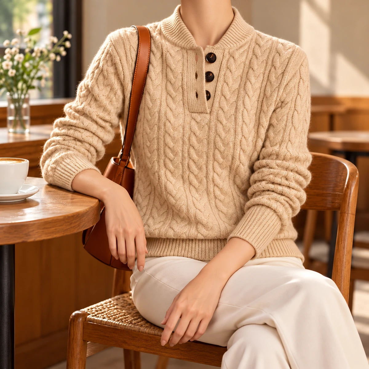 Wool Sweater | Camilla Beige model