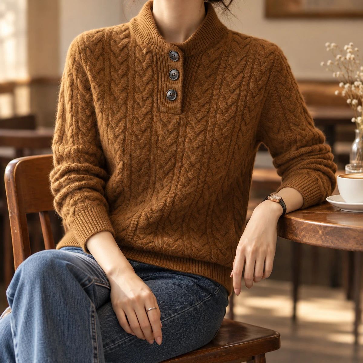 Wool Sweater | Camilla Brown model