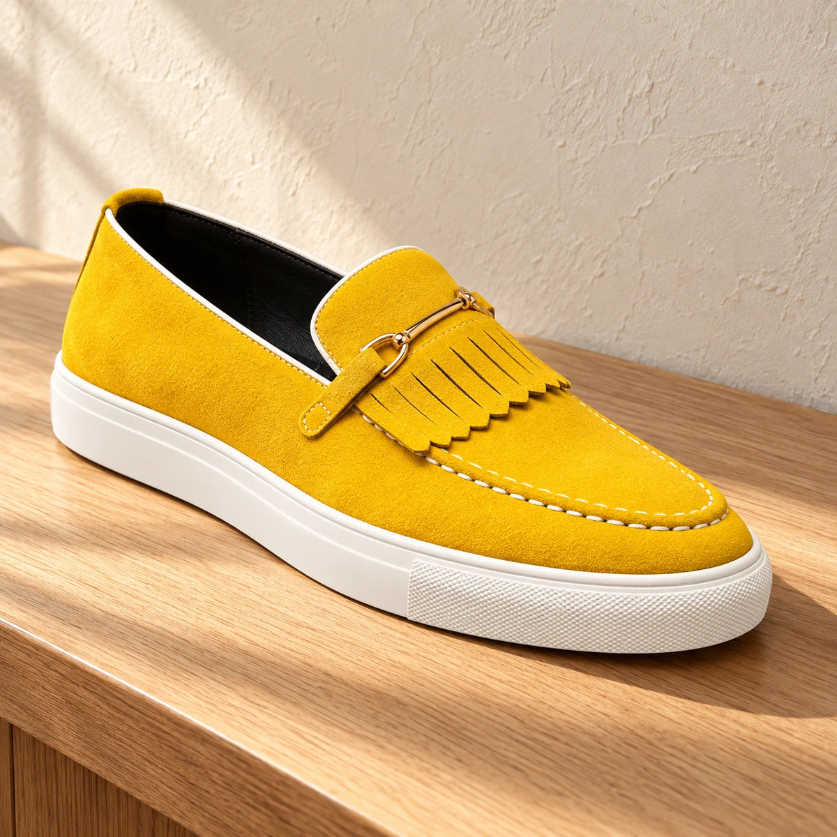 Genuine Suede Loafers | Henrik Yellow primary